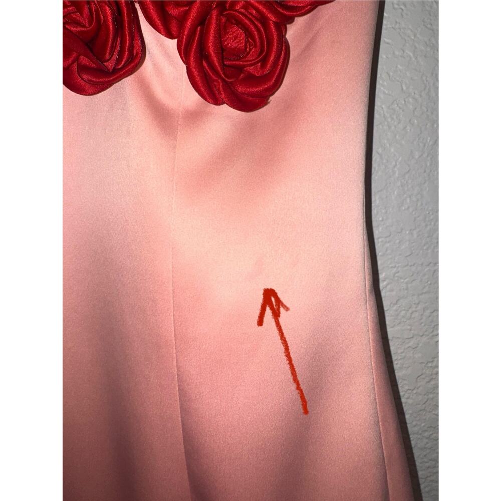 Atoir Pink Mini Dress with Red Rose Appliqués - Picture 11 of 12
